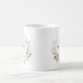 Roze rozen met zwarte typografie, beste mama ooit koffiemok (Center)