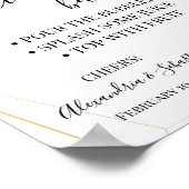 Roze Rozen Mimosa Bar Bruiloftssalon Bord Poster (Hoek)