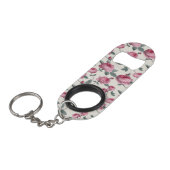 Roze rozen mini flessenopener (Voorkant Gekanteld)