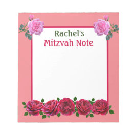 Roze Rozen Mitzvah Note Meisjes Notitieblok