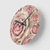 Roze rozen Modern Shabby Chic Romantic Custom Ronde Klok (Hoek)