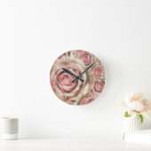Roze rozen Modern Shabby Chic Romantic Custom Ronde Klok (Huis)