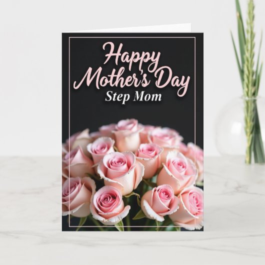 Roze Rozen Moeder Herdenkingskaart Kaart (Voorkant)