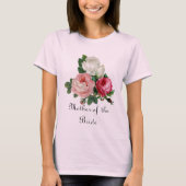 Roze Rozen Moeder van de Bruid Bloem T-shirt (Voorkant)