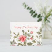 Roze Rozen  Moederdag Briefkaart (Staand voorkant)