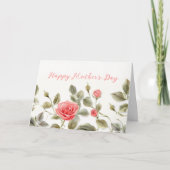Roze Rozen Moederdag Kaart (Voorkant)