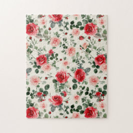 Roze rozen Moederdag Legpuzzel