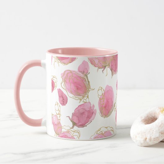 Roze rozen mok (Met donut)