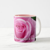 Roze rozen Mok Koffiebeker gepersonaliseerd Roos d (Voorkant rechts)