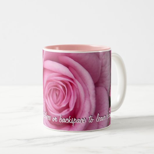 Roze rozen Mok Koffiebeker gepersonaliseerd Roos d (Voorkant rechts)