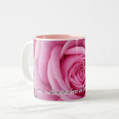 Roze rozen Mok Koffiebeker gepersonaliseerd Roos d (Voorkant links)
