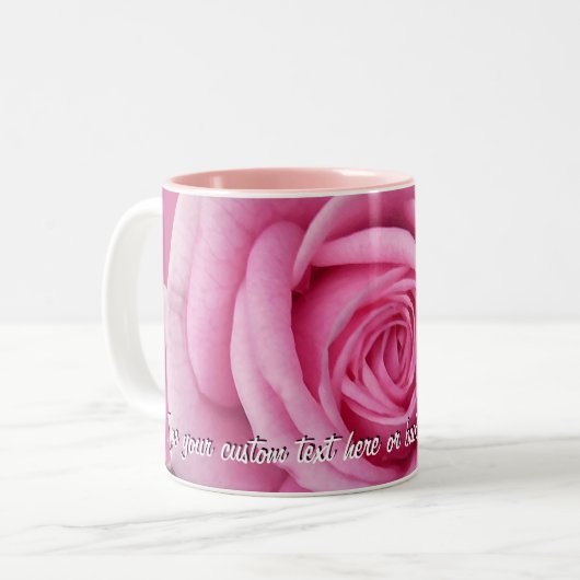 Roze rozen Mok Koffiebeker gepersonaliseerd Roos d (Voorkant links)