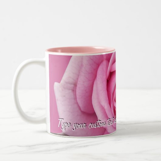 Roze rozen Mok Koffiebeker gepersonaliseerd Roos d (Links)