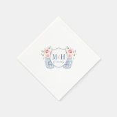 roze Rozen Monogram bruiloft Shower Servet (Hoek)