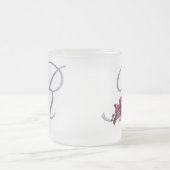 Roze rozen Monogram R Matglas Koffiemok (Center)