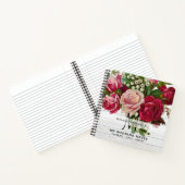  roze rozen Monogram Weddenschappen Notitieboek (Binnen)