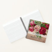  roze rozen Monogram Weddenschappen Notitieboek (Binnen)