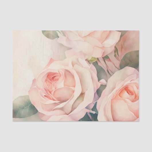 ROZE ROZEN mooi bloemendecoupage papier (Voorkant)