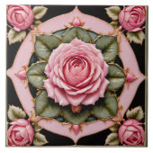 Roze Rozen Mooi Trendy Collectie Tegeltje (Voorkant)