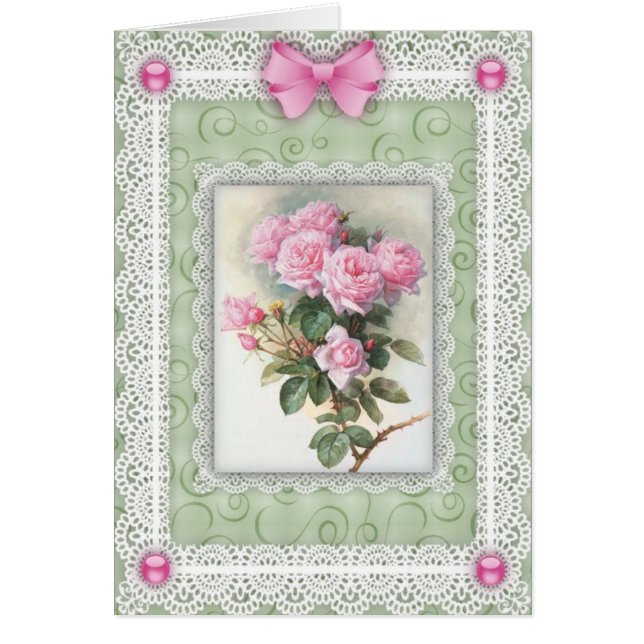 Roze rozen 'n kant (Voorkant)