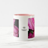 Roze rozen na regen tweekleurige koffiemok (Center)