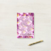 Roze Rozen Naam aangepaste Post-It Notities Post-it® Notes (Op bureau)