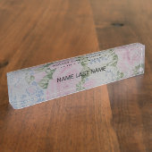 Roze Rozen  Naambordje (Zijkant)