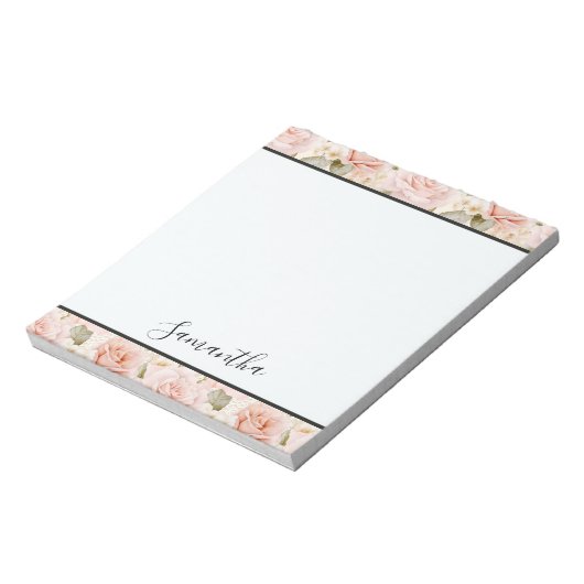  roze rozen notitieblok (Linkerzijde)