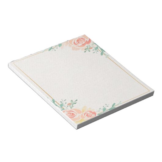 Roze rozen notitieblok (Schuin)