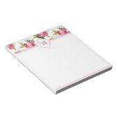 Roze rozen notitieblok (Schuin)
