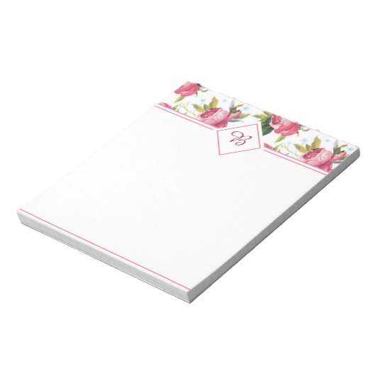 Roze rozen notitieblok (Linkerzijde)