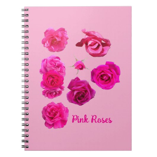 Roze rozen notitieboek (Voorkant)