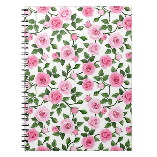 Roze rozen notitieboek (Voorkant)