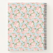 Roze rozen - Notitieboek met blauwe en witte pokad (Achterkant)