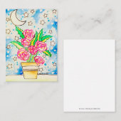 Roze Rozen Notitiekaartje (Voorkant / Achterkant)