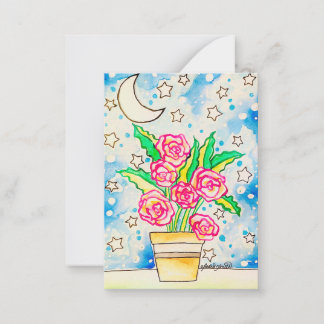 Roze Rozen Notitiekaartje