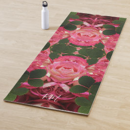 Roze Rozen Olieverfschilderij Gespiegeld Bloempatr Yogamat
