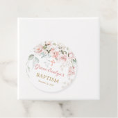 Roze rozen olievloeistoormerken bedankjes labels (In situ)