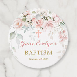 Roze rozen olievloeistoormerken bedankjes labels