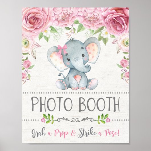 Roze Rozen Olifant Photohokje Prop Decoratie (Voorkant)