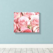 Roze rozen omgepakt Canvas (Insitu (Houten vloer))