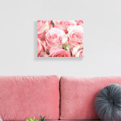 Roze rozen omgepakt Canvas (Insitu (Woonkamer))
