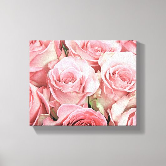 Roze rozen omgepakt Canvas Afdruk (Voorkant)