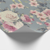 roze rozen, omslagpapier cadeaupapier (Hoek)