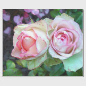 Roze rozen omslagpapier cadeaupapier (Vlak)