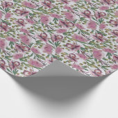 Roze rozen omslagpapier cadeaupapier (Hoek)