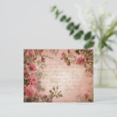 Roze  Rozen ontkoppelingspatroon Briefkaart (Staand voorkant)