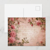 Roze  Rozen ontkoppelingspatroon Briefkaart (Voorkant / Achterkant)