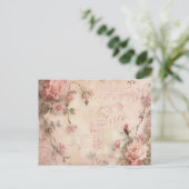 Roze  Rozen ontkoppelingspatroon Briefkaart (Staand voorkant)