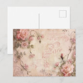 Roze  Rozen ontkoppelingspatroon Briefkaart (Voorkant / Achterkant)